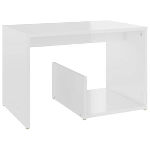 The Living Store Woonkamertafel - Spaanplaat - 59 x 36 x 38 cm - Hoogglans wit