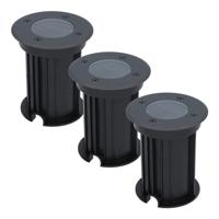 Set van 3 Maisy LED Grondspots Rond - Dimbaar - GU10 fitting - Rond - Ø12cm - Tuinspot - Oprit - Zwart - IP67 waterdicht