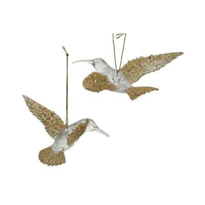 Kersthanger kolibrie glitter 10,5x14x5cm