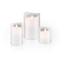 Set van 3 LED kaarsen - Echte wax - Met timer - 2700K Warm wit - Vlameffect - Elektrisch vuur