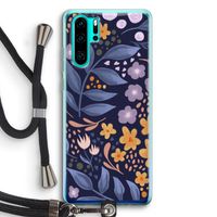 Flowers with blue leaves: Huawei P30 Pro Transparant Hoesje met koord