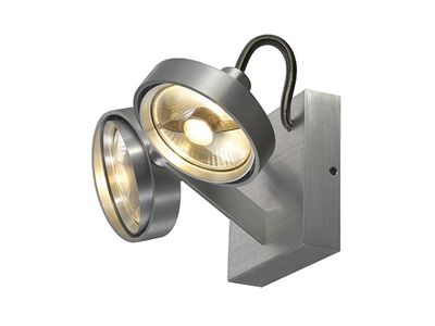LED Opbouwspot geb. staal dubbel GU10 AR111 draaibaar kantelbaar