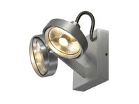 LED Opbouwspot geb. staal dubbel GU10 AR111 draaibaar kantelbaar
