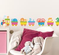 Muursticker kinderkamer trein dieren