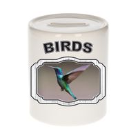Dieren kolibrie vogel vliegend spaarpot - birds/ vogels spaarpotten kinderen 9 cm - thumbnail