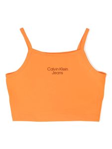 Calvin Klein Kids débardeur crop à logo imprimé - Orange