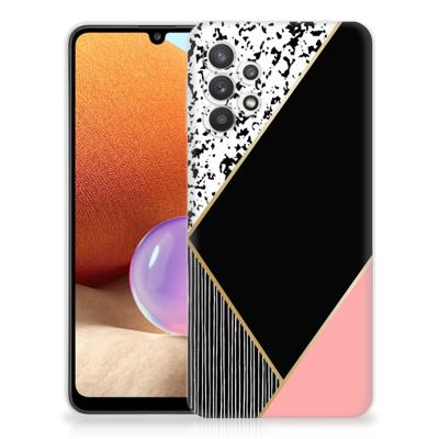 Samsung Galaxy A32 4G | A32 5G Enterprise Editie | TPU Hoesje | Zwart Roze Vormen