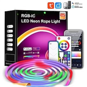 Wifi controle 12v 5m rgb flexibele diy neon smart led strip 500cm led strip 300 blubs lichten bluetooth kleur usb veranderlijk Lightinthebox