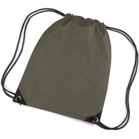 Olijf groene nylon touwtjes rugzak / rugtas