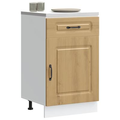 Keuken onderkast Kalmar bewerkt hout artisanaal eikenkleur