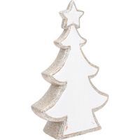 Kerst kunstkerstboom wit glitter beeldje 40 cm versiering/decoratie   -