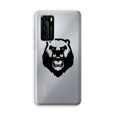 Angry Bear (black): Huawei P40 Transparant Hoesje