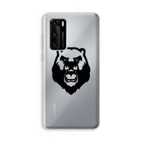 Angry Bear (black): Huawei P40 Transparant Hoesje
