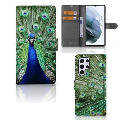 Samsung Galaxy S22 Ultra | Telefoonhoesje | Met pasjeshouder | Pauw