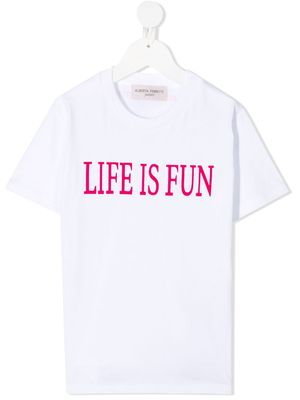 Alberta Ferretti Kids t-shirt à slogan imprimé - Blanc