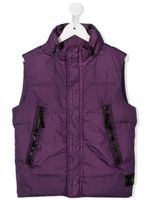 Stone Island Junior gilet matelassé à capuche - Violet