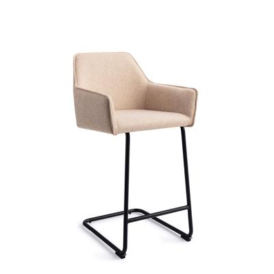 Jesper Home Barkruk 'Hofu' Arch Black, kleur Wild Walnut (zithoogte 65cm)