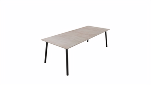 Tafel 8811 recht - 240 x 100 cm. - Zwart - Eiken Robson - Beuken donker