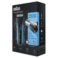 Braun Series 3 ProSkin 3010s Elektrisch Scheerapparaat, Zwart/Blauw - Oplaadbaar Scheerapparaat - thumbnail