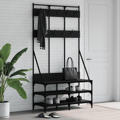 VidaXL Kledingrek met schoenenrek 100x40x184 cm zwart