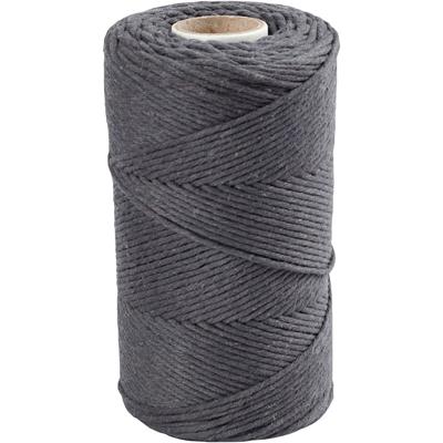 Creativ Company Macramé koord, l: 198 m, d 2 mm, grijs, 330 gr/ 1 rol