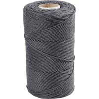 Creativ Company Macramé koord, l: 198 m, d 2 mm, grijs, 330 gr/ 1 rol