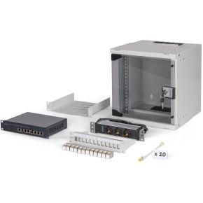 Digitus 10 network bundle, 6U cabinet and equipment, gr Grijs