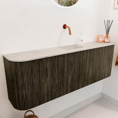 Toiletmeubel Mondiaz Joya Dlux | 123.2 cm | Meubelkleur Shadow | Faye wastafel Ostra Wasbak Midden | Zonder kraangat(en)