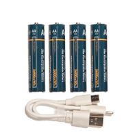 Oplaadbare batterijen - AA penlite - 4x stuks - met USB kabel   -