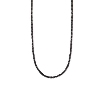 Ketting zilver-glas zilverkleurig-zwart 3 mm 40-44 cm