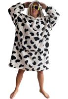 Plaid met mouwen - fleece - koeienprint - Badrock