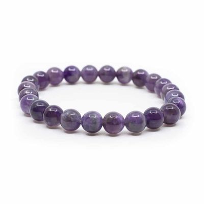 Edelsteen Armband Amethist (8 mm Kralen) Edelsteen Armband Amethist (8 mm Kralen)