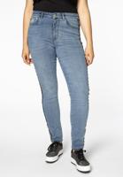 Yoek Jeans met streep | Indigo | Maat 48