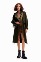 Oversized trenchcoat met riem - GREEN - XL