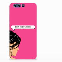 Huawei P10 Plus Silicone-hoesje Woman Don't Touch My Phone