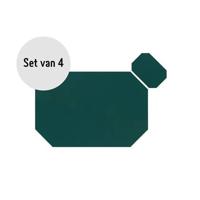 Krumble Placemat + onderzetter - PU Leder - Groen - Set van 4 - thumbnail