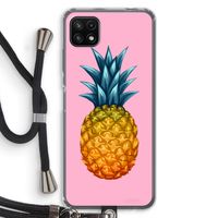 Grote ananas: Samsung Galaxy A22 5G Transparant Hoesje met koord