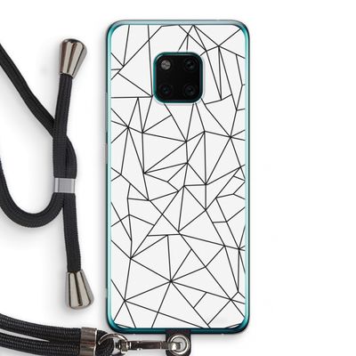 Geometrische lijnen zwart: Huawei Mate 20 Pro Transparant Hoesje met koord