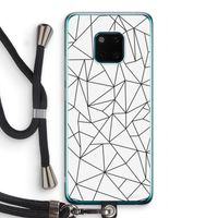 Geometrische lijnen zwart: Huawei Mate 20 Pro Transparant Hoesje met koord