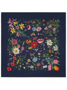 Gucci foulard en soie à fleurs - Bleu