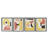 Schilderij DKD Home Decor Kristal Hout MDF 40 x 2,5 x 50 cm (4 Onderdelen)