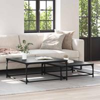 Nesting Koffietafel 2 pcs Zwart eiken 80 x 8035 x cm