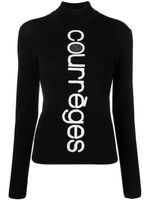 Courrèges pull à logo intarsia - Noir - thumbnail