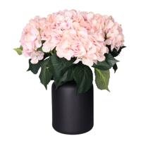 Kunstbloemen boeket Hortensia tak - 8x - roze - 48 cm - Kunst zijdebloemen - hydrangea