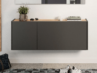 Dressoir FABIAN 3 deuren grafiet/navarra eik
