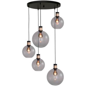 Masterlight Vide hanglamp Lazise 2 5-lichts goud met zwart 2942-05-02-50-5-2025