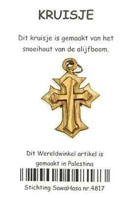 Kruisje Reliëf Olijfhout (3 cm)