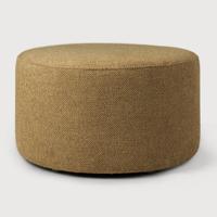 Ethnicraft Poef 'Barrow' 60cm, Structuurstof, kleur Ginger