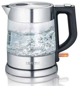 Severin WK 3468 waterkoker 1 l Zwart, Roestvrijstaal, Transparant 2200 W