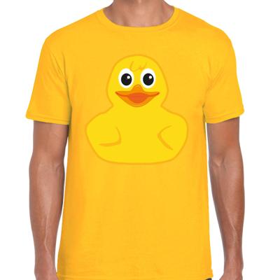 Verkleed T-shirt heren - geel - lief badeendje - foute party/themafeest